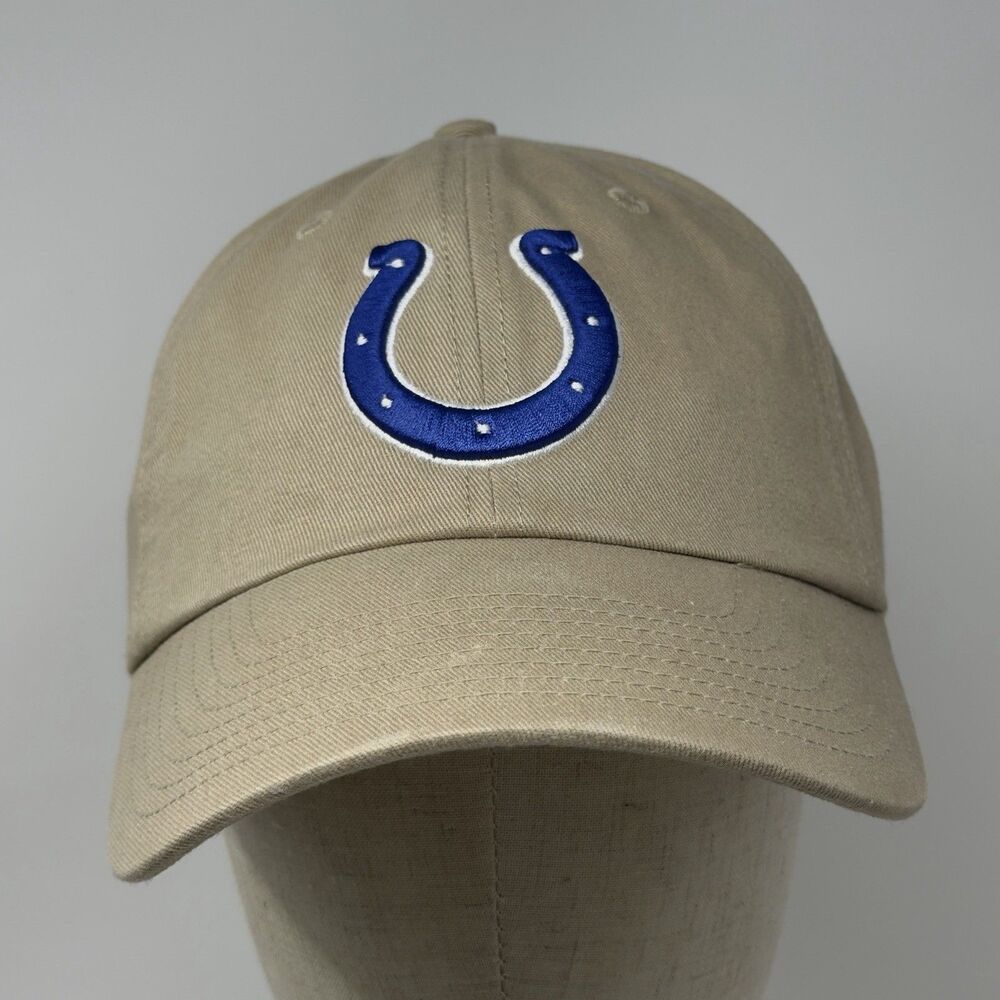Indianapolis Colts NFL Team Apparel Hat Khaki Tan Adjustable Strapback Cap